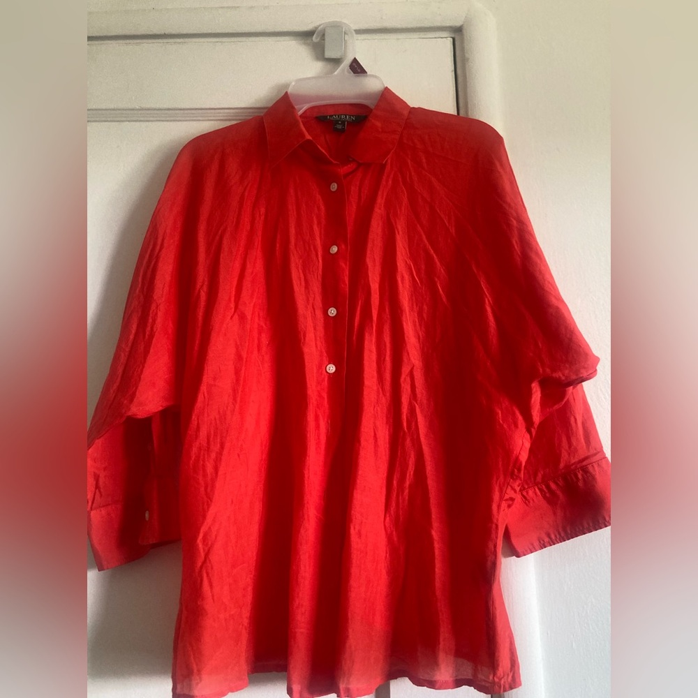 Ralph Lauren Red Casual Button Down Shirt